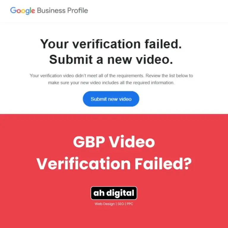 gbp video verification rejected reasons