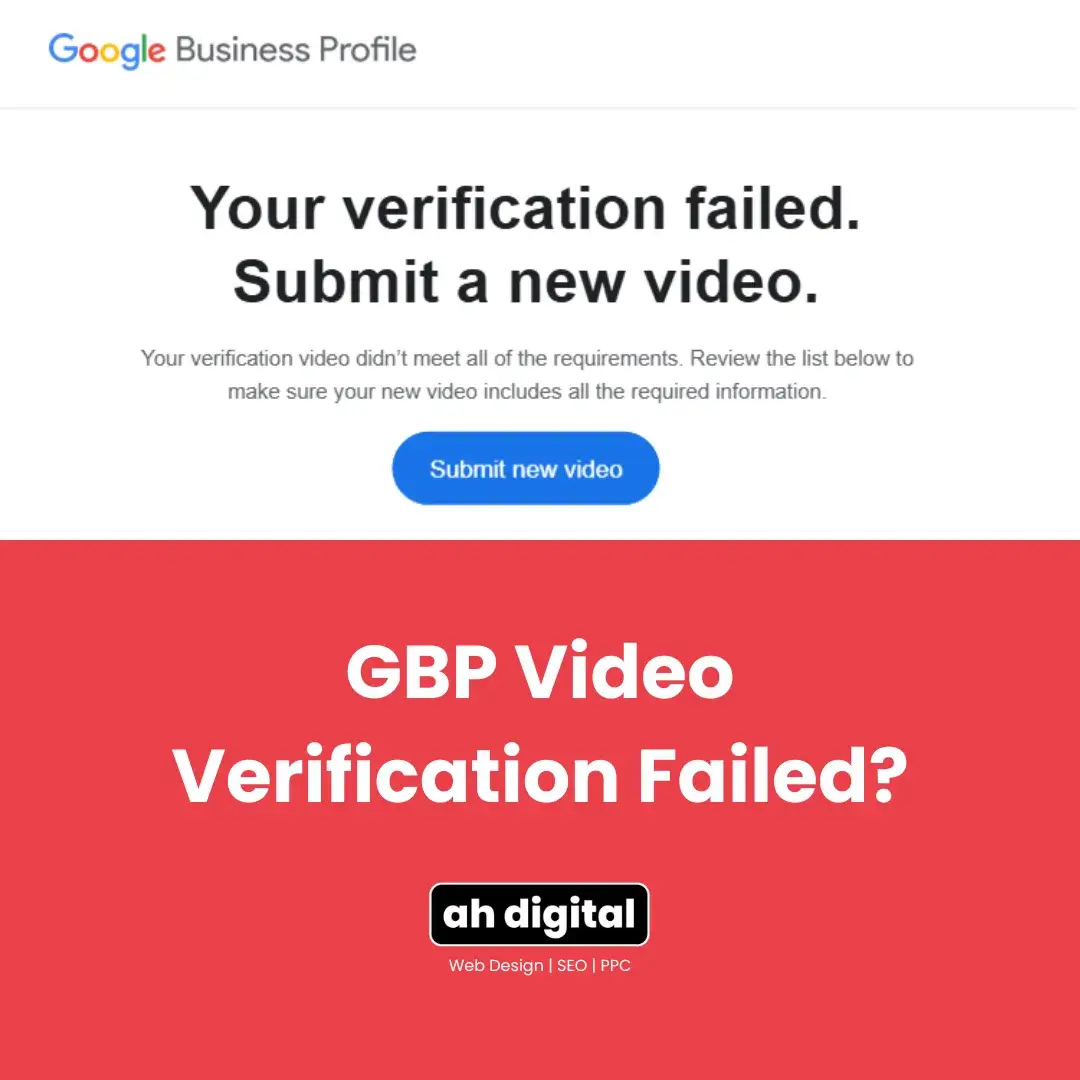gbp video verification rejected reasons